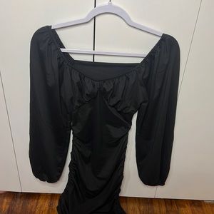 Body-con puffed sleeves dress- SHEIN